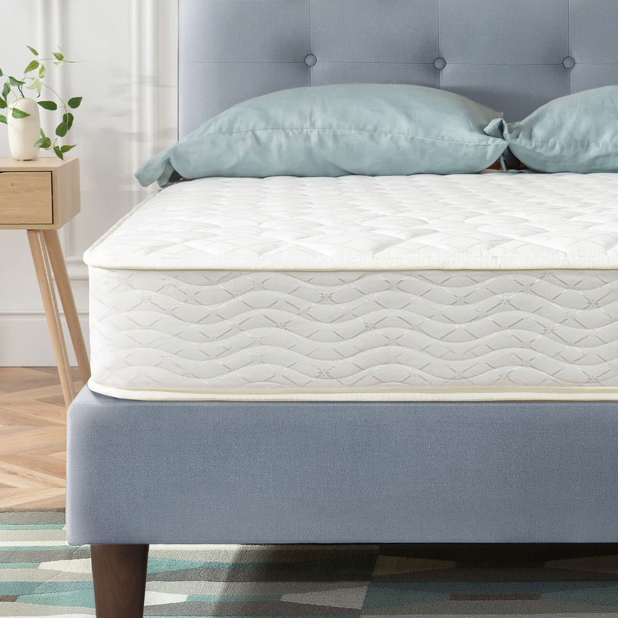 Best Price Mattress 8 Inch Tight Top Innerspring Hybrid Mattress - Comfort Foam Top with Bonnell Spring Base, Full White Best Price Mattress