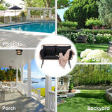 Verano Garden Patio Loveseat, Outdoor Balcony Furniture, Wicker Patio Set with Cushions & Pillows, Patio Furniture Couch for Porch, Backyard, Deck, Poolside (Black) Verano Garden