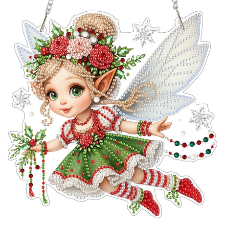 EOBROMD Diamond Hanging Art Kits for Adults, Diamond Art Painting Fairy Window Pendant Kits Suncatchers, DIY Special Shaped Rhinestone Adults, Home Wall Decor EOBROMD