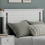 Serene Poplar Wood Queen Headboard, Modern Farmhouse Panel with Horizontal Scoring, Queen Size Headboard in White, Casual Coastal Style, Easy Assembly, Quality Materials ComfIQ