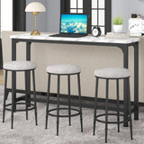 HOMYSHOPY 4-Piece Bar Table Set with 3 Stools – Modern White Marble & Black Steel Console for Small Spaces HOMYSHOPY