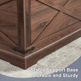 Barnyatoh Farmhouse Square Coffee Table with Storage, Wood Center Table with Hinged Lift Top, Rustic Cocktail Table with Large Hidden Storage Compartment for Living Room, Bedroom,Brown Barnyatoh