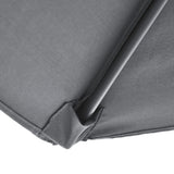 Outsunny 8 Pieces Patio Furniture Set with 9Ft Patio Umbrella, Outdoor Dining Table and Chairs, 6 Chairs, Push Button Tilt and Crank Parasol, Tempered Glass Top, Gray Outsunny