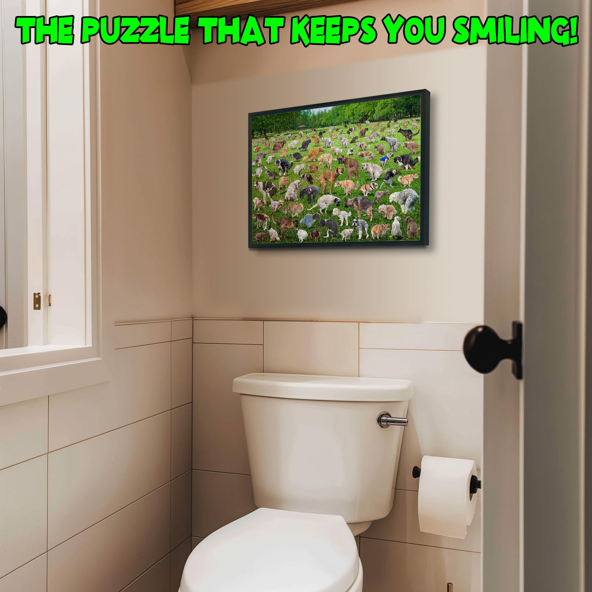 Funwares Original 101 Pooping Puppies Puzzle - Hilarious Jigsaw Puzzle - Perfect White Elephant Gag Gift - Funny Dog Pooping Puzzle for Adults and Kids! 500 Piece Puzzle! Funwares