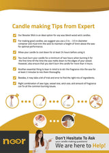 NOOR 50 Pieces Smokeless Wooden Wicks with Trimmer for Candle Making and 5.1 X 0.2 inch Booster - 5.1 X 0.5 inch Crackling Wood Wick for DIY Candles with 50pcs Metal Clips NOOR