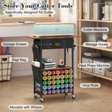 Lyuwanxian Craft Organizers and Storage Cart: Craft Room Cart for Organizing Cutting Accessories and Machine, Vinyl Roll Storage and Organization Holder, Heat Press Stand Table with Wheels Lyuwanxian