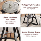 Jocoevol Round Dining Table for 4,Kitchen Dining Room Circle Dinner Pedestal Table,Space Saving Wood Kitchen & Dining Room Furniture, 42In,Grey Jocoevol