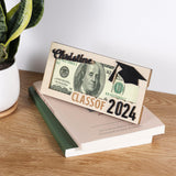 2024 Personalized Graduation Money Gift Holder, Custom Wooden Graduation Cash Holder Card Box, Class of 2024 Senior Gift for Graduates High School Students, Customize Present for Her Him Meigmi