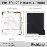 Langdon House 8x10 Picture Frames (Distressed White, 3 Pack) Farmhouse Style, Richland Collection Langdon House