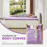 BDEUS 2 Inch Gel Memory Foam Mattress Topper Ventilated Soft Pressure Relieve Mattress Pad, Breathable Bed Topper, CertiPUR-US Certified, Twin Size BDEUS