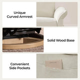 CHITA Power Recliner Chair, Electric Triple-Motor Swivel Glider Nursery Rocking Chair with Adjustable Power Headrest and Lumbar Support, GREENGARD Gold Certified, Solid Wood Base, Linen CHITA