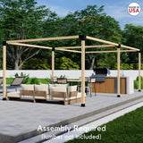 DIY Freestanding 20x12 Pergola Kit - Frame Only (Made in The USA with American Steel) Zen Pergolas
