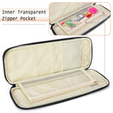 Teamoy Knitting Needles Case (Up to 14''), Travel Organizer Storage Bag for Knitting Needles, Tunisian Crochet Hooks and Accessories, Gray Teamoy