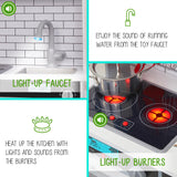 Lil' Jumbl Jumbl Kids Kitchen Set, Pretend Wooden Play Kitchen, Includes Range Hood, Microwave, Stove Top, Oven That Make Realistic Sound & Light, Pots, Pan, Cutting Board & Utensils Included, Lil' Jumbl