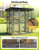 Catio Outdoor Cat Enclosure, 71" Large Cat House for Multiple Cats with Waterproof Roof, 3 Tier Cat Cage with 6 Platform for Patio, Yard, Graden PawGiant