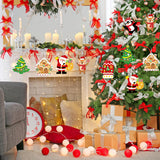 DIY Christmas Craft Kits for Kids, 24Pcs Christmas Tree Ornaments Hanging Craft DIY Santa Claus Gingerbread House Crafts Kit Christmas Penguins Reindeer Gloves Christmas Tree Crafts for Kids (24Pcs) COCHIE