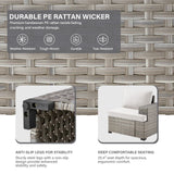 Belord Modular Outdoor Furniture Set - 8 Pieces Patio Conversation Sectional Sofa Set with Swivel Rocker Outdoor Chairs and Glass Coffee Table for Deck Backyard Sunroom Belord