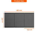 TORACK 3 PCS Metal Pegboard Panels for Garage Wall Utility Tools Storage Pegboard for Workbench, Modular Peg Board Tool Organizer Board Kit(Pack of 3, Black) TORACK