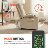 MCombo Dual Motor Power Lift Recliner Chair with Massage and Heat for Elderly People, Infinite Position, USB Ports, Cup Holders, Fabric 7679 (Medium, Beige) MCombo