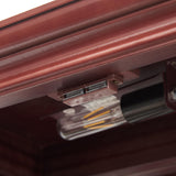 6 Tier Curio Display Cabinet with Lighted, Wooden Display Cabinet with Adjustable Shelves, Mirrored Back Panel and Tempered Glass Doors, Floor Standing Glass Display Cabinet for Home, No Bulb (Cherry) Tomkate