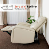 MCombo Zero Wall Recliner Chair, Power Wall Hugger Recliner with USB & Type-C Dual Charge Ports, for Small Space, Living Room, RV PR644 (Beige) MCombo