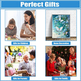 DPHERO DIY Blue Flowers Diamond Painting Kits for Beginners Adults,5D Butterfly Diamond Art Kits,Round Full Drill Fantasy Diamond Painting Art,DIY Painting by Numbers Diamond Art Painting 12x16 inch DPHERO