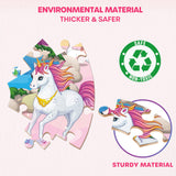 SYNARRY Unicorn Princess Mermaid Fairy Floor Puzzle for Kids Ages 3-5, Large 70 Piece Wooden Puzzle for Kids Ages 4-6, Preschool Toys Gifts for 3 4 5 6 7 8 Years Old Boys Girls Children SYNARRY