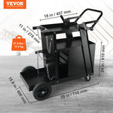 VEVOR Welding Cart, 2-Tier 4 Drawers Welder Cart with 265LBS Static Weight Capacity, 360° Swivel Wheels, Tank Storage Safety Chains, Heavy Duty Rolling MIG Welder Cart for Mig Welder and Plasma Cutter VEVOR