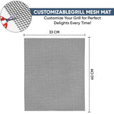 TingeVer - Set of 5 Non Stick BBQ Grill Mesh, Heavy Duty, Mesh Grill Mat + Tong + Code QR with 30 Recipes, Easy to Clean, Works on Gas, Charcoal, Electric Grill TingeVer