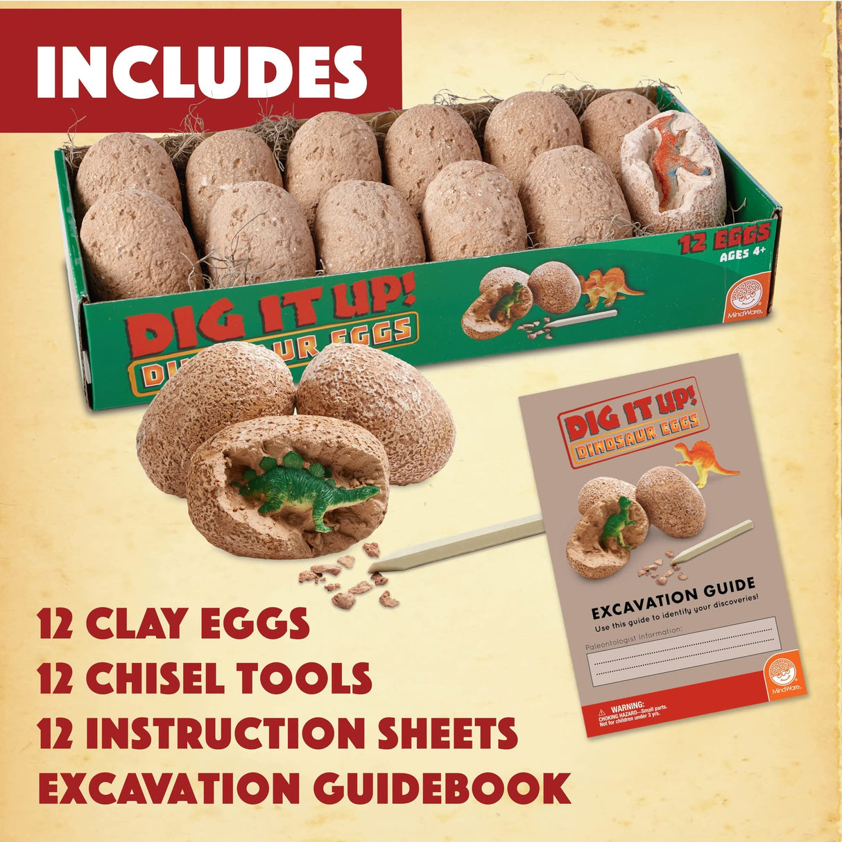 MindWare Dig It Up! Dinosaur eggs excavation kit MindWare