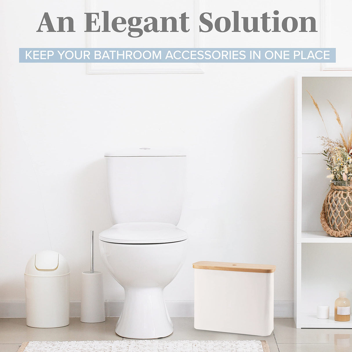 Lonbet - Toilet Paper Basket - Toilet Paper Storage - The Ultimate Bathroom Organizer - Bamboo Storage Basket, Toilet Paper Organizer Basket, Bathroom Accessories Holder - Toilet Paper Bin Lonbet