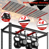 REIBII 48" W Storage Shelves, 6 Tire Garage Shelving Units Loads 3300LBS, Adjustable Garage Shelving Heavy Duty for Metal Shelves for Basement, Pantry, Warehouse, 48" W x 78" H x 18" D REIBII