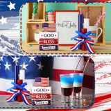 Amyhill 5 Pcs 4th of July Table Decorations Patriotic Table Centerpieces Rustic Independence Day Wood Firework Signs Tiered Tray Decor Rustic God Bless America Decor (American Flag) Amyhill