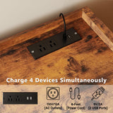 LIKIMIO 6 Drawer 59" Dresser with LED and Power Strip, Wood Dressers & Chests of Drawers for Bedroom Living Room, Rustic Brown LIKIMIO