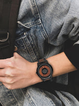 EUTOUR Watches Men's Watch Magnet Watch No Glass Ball Bearing Quartz Wristwatch for Men with Wood Bracelet -40mm EUTOUR