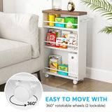 Tribesigns Slim Storage Cart, Rolling Narrow Kitchen Cart on Wheels for Small Place, 4-Tier Slide Out Slim Utility Cart Skinny Laundry Cart with Handle for Kitchen, Bathroom, Laundry Tribesigns