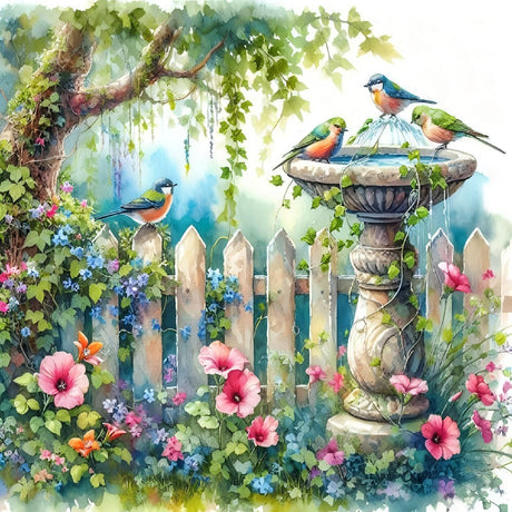 askkqtx Birds Animals Diamond Art Kits for Adults, Flowers Garden Diamond Painting Kits for Beginners, DIY 5D Full Drill Crystal Rhinestone Gem Art Craft Home Decor 14x14 Inch askkqtx