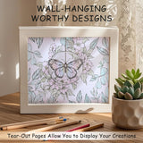 Women's Coloring Book 30 Pages Butterfly & Flower Patten Coloring Books for Adults to Relax and Relieve Anxiety, Gift for Mother's Day, Birthdays, Christmas, Anniversaries VYRANA