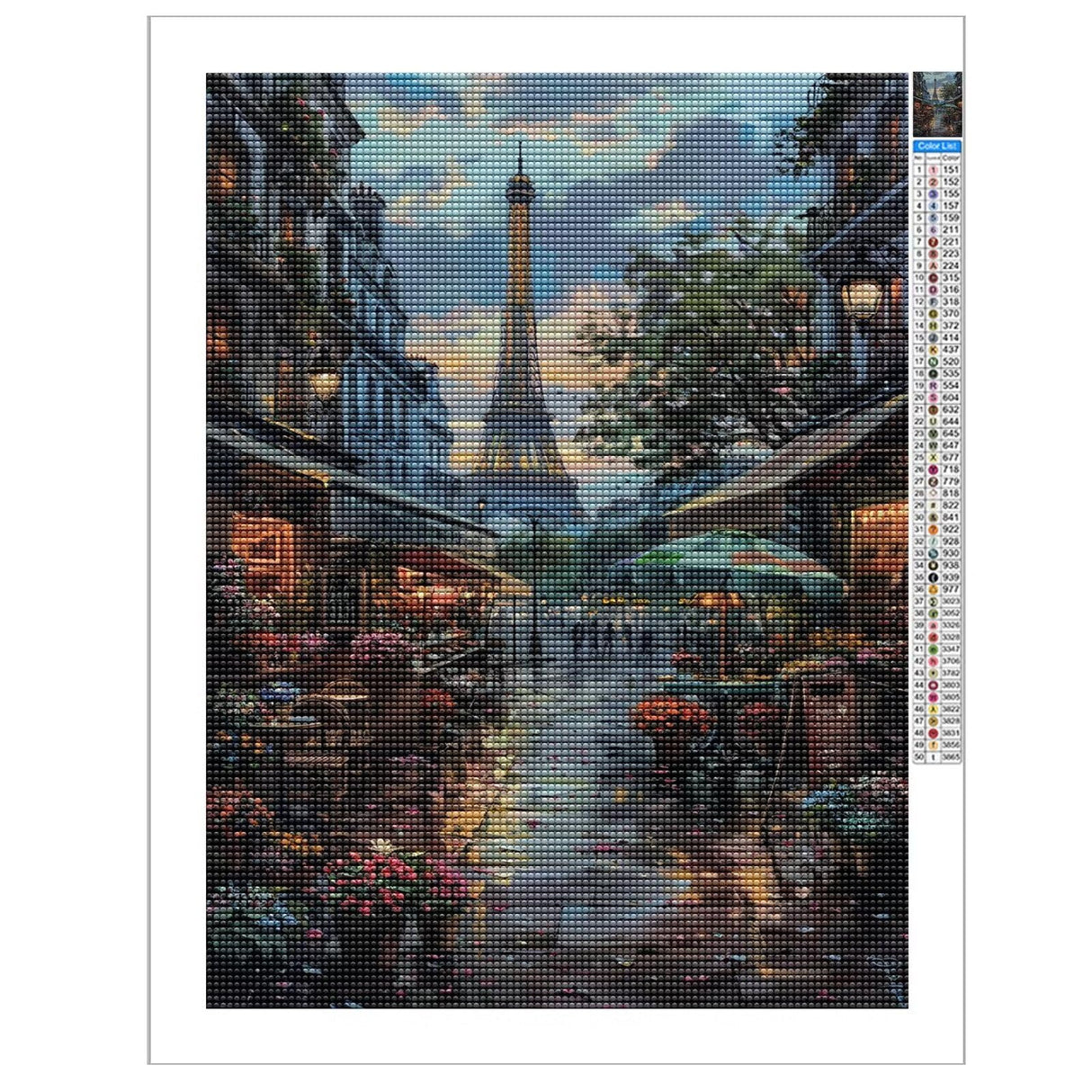 CBAEPS Adult Diamond Painting Art Landscape Kit, Paris Street, A Gift for The Travel Enthusiast, 5D Landscape Full Diamond Painting Art and Crafts Wall Decoration 8x12 Inches CBAEPS