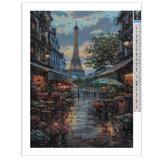 CBAEPS Adult Diamond Painting Art Landscape Kit, Paris Street, A Gift for The Travel Enthusiast, 5D Landscape Full Diamond Painting Art and Crafts Wall Decoration 8x12 Inches CBAEPS