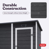 Keter Essential Shed 4x6 Resin Outdoor Storage Shed Ideal Storage for Patio Furniture, Garden Tools Bike Accessories, Beach Chairs and Lawn Mower, Black and White Keter