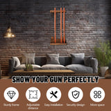 GlikCeil 1 Set Wooden Vertical Gun Rack Wall Mount Indoor Hold up to 5 Long Guns Shotguns Rifle Racks Display Holder Stand for Firearms Display Storage Home Accessories Office(Walnut) GlikCeil