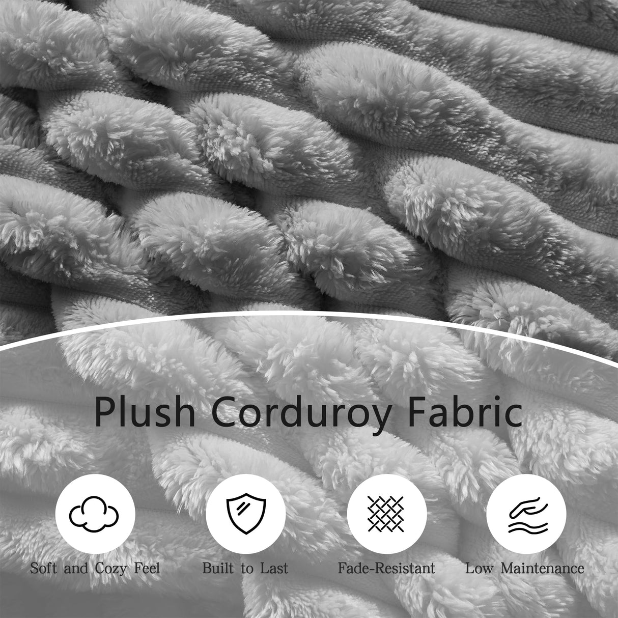 Tabaray 102.4" Oversized Cloud Couch, Convertible 4 Deep Seat Foam Sofa Couch, 2 in 1 Plush Corduroy Sofa with 6 Soft Pillows, Modern Modular Sectional Couches for Living Room, Apartment, Gray Tabaray