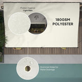 Outsunny 10' x 16' Outdoor Pergola Canopy, Wall-Mounted Metal Patio Canopy with Weather-Resistant Fabric and Drainage Holes for Backyard Garden Porch Beach, Cream White Outsunny