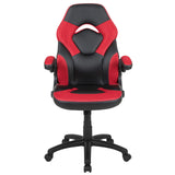 Flash Furniture X10 High-Back LeatherSoft Racing Style Gaming Chair with Flip-Up Arms, Ergonomic Padded Swivel Computer Chair, Red/Black Flash Furniture