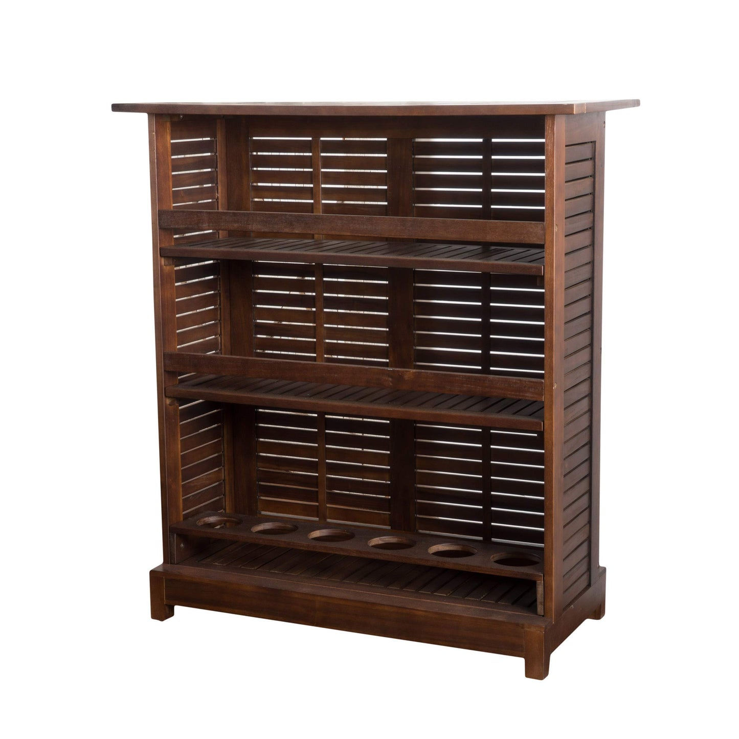 Christopher Knight Home Riviera Acacia Non-FSC KD Wood Bar, Rich Mahagony, Dimensions: 39.40”L x 16.50”W x 43.30”H - WoodArtSupply