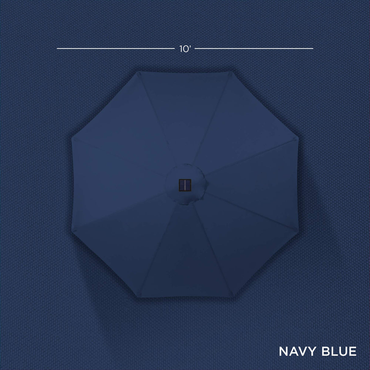 Best Choice Products 10ft Solar Polyester LED Lighted Patio Umbrella w/Tilt Adjustment and UV-Resistant Fabric - Navy Blue Best Choice Products