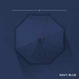 Best Choice Products 10ft Solar Polyester LED Lighted Patio Umbrella w/Tilt Adjustment and UV-Resistant Fabric - Navy Blue Best Choice Products