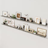 Axeman 72 Inch Floating Shelves for Wall | Picture Ledge Shelf Set of 2 | Rustic Grey Picture Shelf for Wall with Ledge | Long Floating Shelves with Lip | Photo Ledge Shelves for Books Album Records Axeman