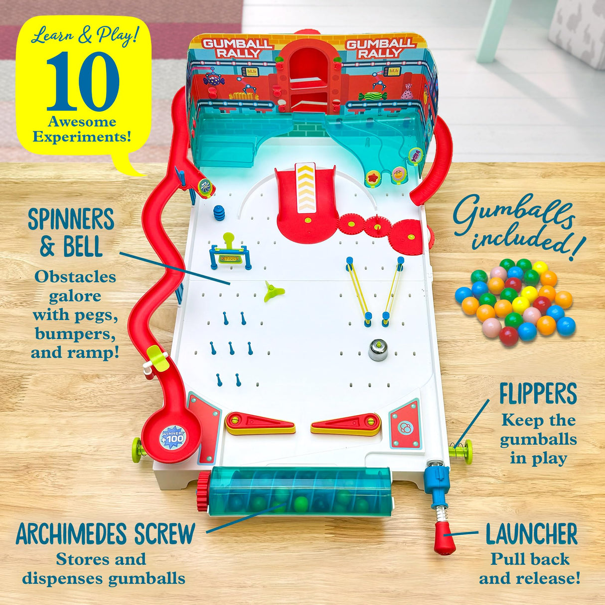 Thames & Kosmos Pinball Machine Maker STEM Experiment Kit Toy of the Year Finalist - Build a Reconfigurable Pinball Machine, Explore Physics, Force, Motion, Gravity, Simple Machines, Gumballs Included Thames & Kosmos
